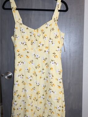 Old Navy Yellow Floral Mini Dress with Spaghetti Straps